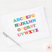 Sticker Rectangulaire Lettres colorées d'ABC (Enveloppe)