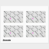 Sticker Rectangulaire Lettres d'amour clavier informatique (Feuille)