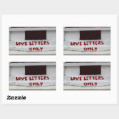 Sticker Rectangulaire Lettres d'amour Uniquement emplacement de courrier (Feuille)