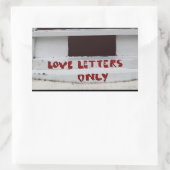Sticker Rectangulaire Lettres d'amour Uniquement emplacement de courrier (Sac)