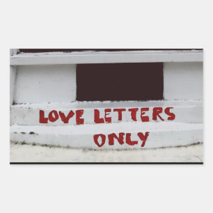 Sticker Rectangulaire Lettres d'amour Uniquement emplacement de courrier