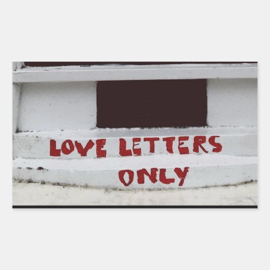 Sticker Rectangulaire Lettres d'amour Uniquement emplacement de courrier (Devant)