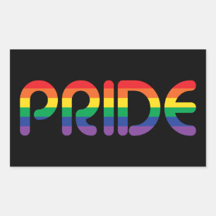 Sticker Rectangulaire Lettres de ballon Rainbow Pride