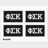 Sticker Rectangulaire Lettres Phi Sigma Kappa (Feuille)