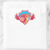 Sticker Rectangulaire Levage à la main Barbell Kettlebell Crest (Sac)