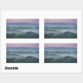 Sticker Rectangulaire Lever du soleil dans un rectangle de paysage tosca (Feuille)