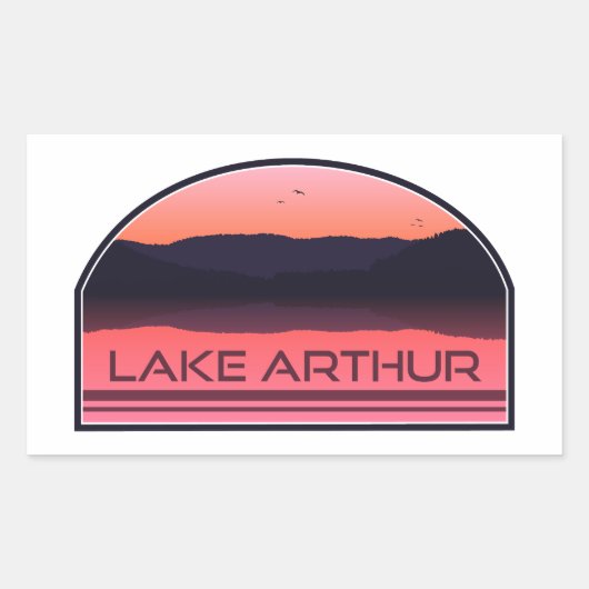 Sticker Rectangulaire Lever rouge du lac Arthur Pennsylvanie (Devant)