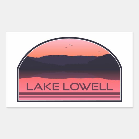 Sticker Rectangulaire Lever rouge du lac Lowell Idaho (Devant)