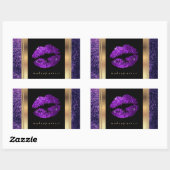 Sticker Rectangulaire Lèvres à Parties scintillant violette et élégants  (Feuille)