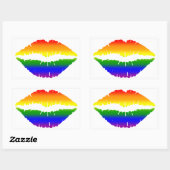 Sticker Rectangulaire Lèvres arc-en-ciel (Feuille)