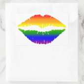 Sticker Rectangulaire Lèvres arc-en-ciel (Sac)