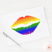 Sticker Rectangulaire Lèvres arc-en-ciel (Enveloppe)