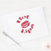 Sticker Rectangulaire Lèvres chaudes, Lèvres rouges (Enveloppe)