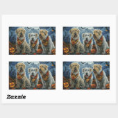 Sticker Rectangulaire Lévrier Halloween effrayant (Feuille)