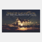 Sticker Rectangulaire Lewis Cass "Doute" Citation Inspirationnelle (Devant)
