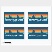 Sticker Rectangulaire Lewisville Lake Texas Canoe (Feuille)
