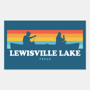 Sticker Rectangulaire Lewisville Lake Texas Canoe