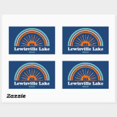 Sticker Rectangulaire Lewisville Lake Texas Rainbow (Feuille)