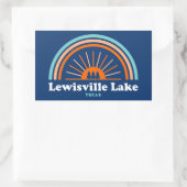 Sticker Rectangulaire Lewisville Lake Texas Rainbow (Sac)
