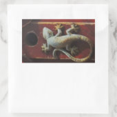 Sticker Rectangulaire lézard gris sur bois usé (Sac)