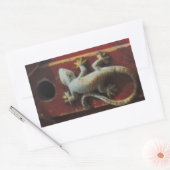 Sticker Rectangulaire lézard gris sur bois usé (Enveloppe)