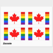 Sticker Rectangulaire LGBT Canada (Feuille)