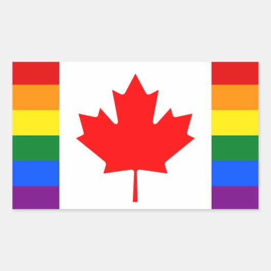 Sticker Rectangulaire LGBT Canada (Devant)