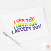 Sticker Rectangulaire LGBT Je Vous Aime, Je Vous Accepte (Enveloppe)