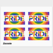 Sticker Rectangulaire LGBT Pride l'arc-en-ciel géométrique (Feuille)