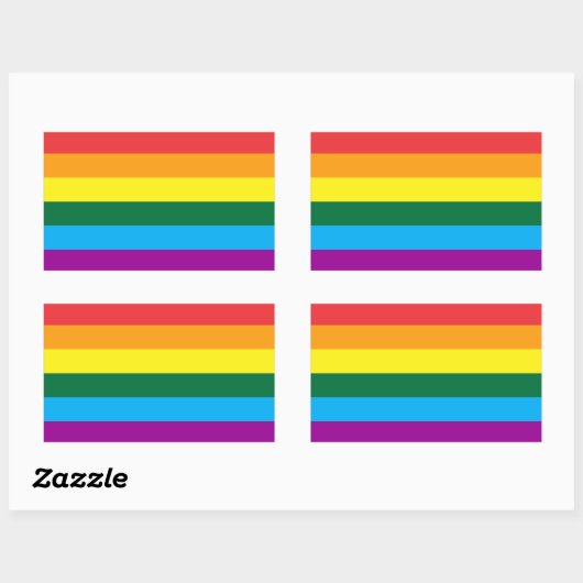 Sticker Rectangulaire Lgbt Rainbow Flag Queer (Feuille)