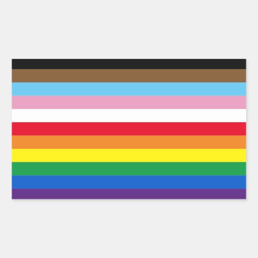 Sticker Rectangulaire Lgbtq arc-en-ciel 11 bandes inclus drapeau gay pri (Devant)