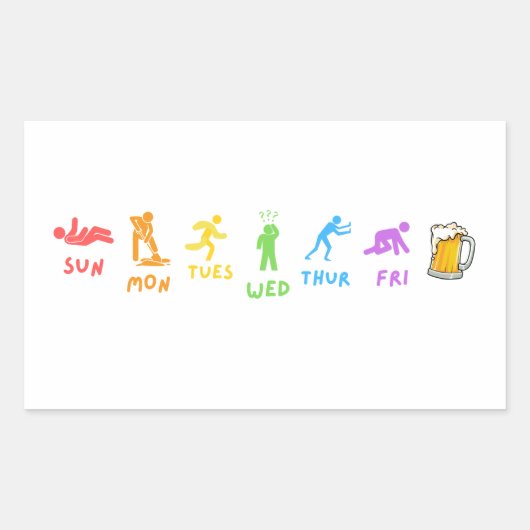 Sticker Rectangulaire Lgbtq arrive à vendredi  (Devant)