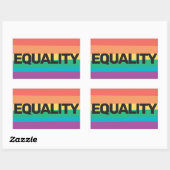 Sticker Rectangulaire LGBTQ fierté Égalité drapeau arc-en-ciel (Feuille)