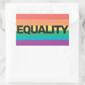 Sticker Rectangulaire LGBTQ fierté Égalité drapeau arc-en-ciel (Sac)