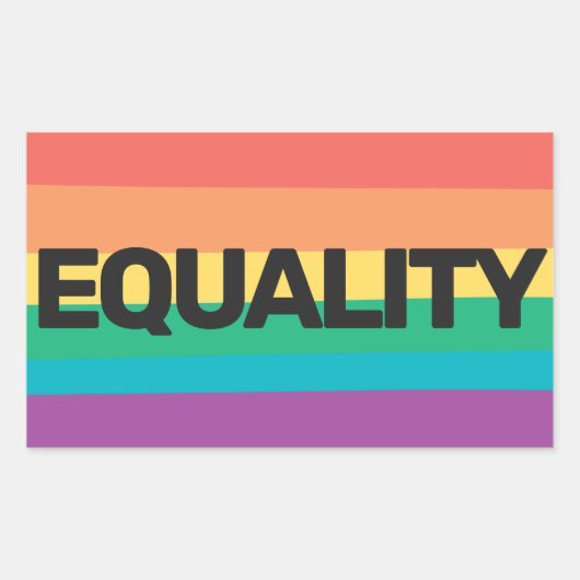Sticker Rectangulaire LGBTQ fierté Égalité drapeau arc-en-ciel (Devant)