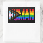 STICKER RECTANGULAIRE LGBTQ HUMAN (Sac)