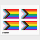 Sticker Rectangulaire LGBTQ+ Indicateur de fierté de progrès (Feuille)