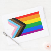 Sticker Rectangulaire LGBTQ+ Indicateur de fierté de progrès (Enveloppe)