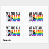 Sticker Rectangulaire LGBTQ Nous sommes tous humains (Feuille)