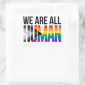 Sticker Rectangulaire LGBTQ Nous sommes tous humains (Sac)