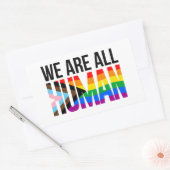 Sticker Rectangulaire LGBTQ Nous sommes tous humains (Enveloppe)