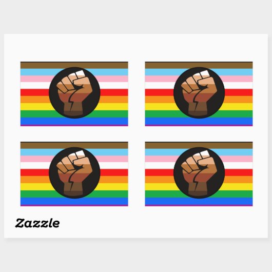 Sticker Rectangulaire LGBTQ+ Progrès PDC Pride Indicateur (Feuille)
