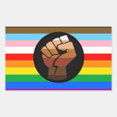 Sticker Rectangulaire LGBTQ+ Progrès PDC Pride Indicateur (Devant)