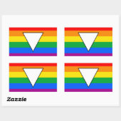 Sticker Rectangulaire LGBTQ+ Triangle et Rainbow Pride (Feuille)