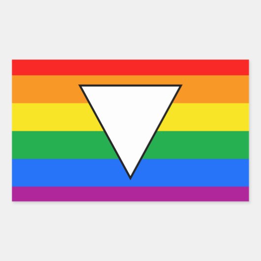 Sticker Rectangulaire LGBTQ+ Triangle et Rainbow Pride (Devant)