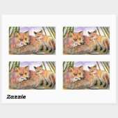 Sticker Rectangulaire L'heure de la sieste de Little Fox (Feuille)