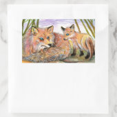 Sticker Rectangulaire L'heure de la sieste de Little Fox (Sac)