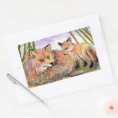 Sticker Rectangulaire L'heure de la sieste de Little Fox (Enveloppe)