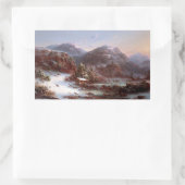 Sticker Rectangulaire L'hiver dans les montagnes (Sac)