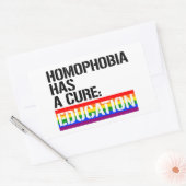 Sticker Rectangulaire L'homophobie a un remède : l'éducation (Enveloppe)